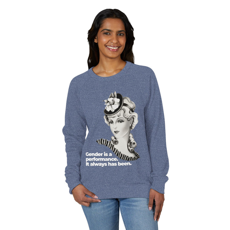 "Gender is a Performance" Vintage Portrait Crewneck | Trans History | Sweatshirt