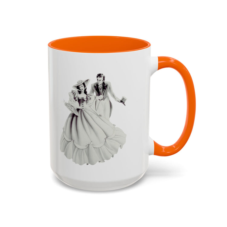 Vintage Romantic Portrait Mug - Couple with Basket of Flowers | 1940s Turner Art