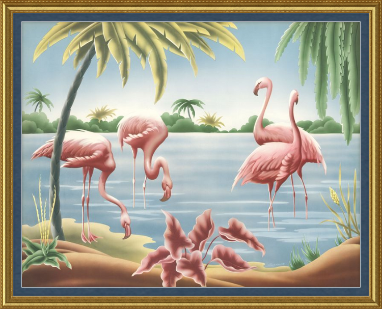 Custom Framed Turner Flamingo | Premium Giclee Print | Vintage Bird Lithograph