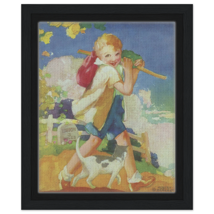 Dick Whittington by Albert Hencke | Vintage Nursery Art Print | Framed Canvas