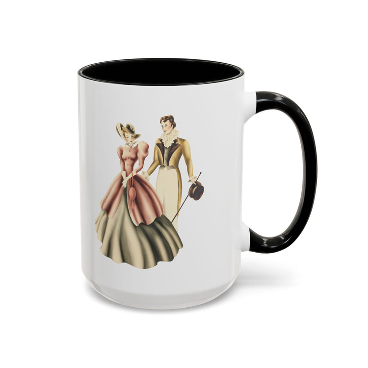 Vintage Romantic Portrait Mug - Couple Walking | 1940s Turner Art