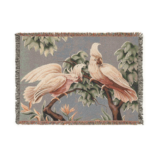 Turner White Cockatoos Woven Blanket | Print-on-Demand Tapestry Throw