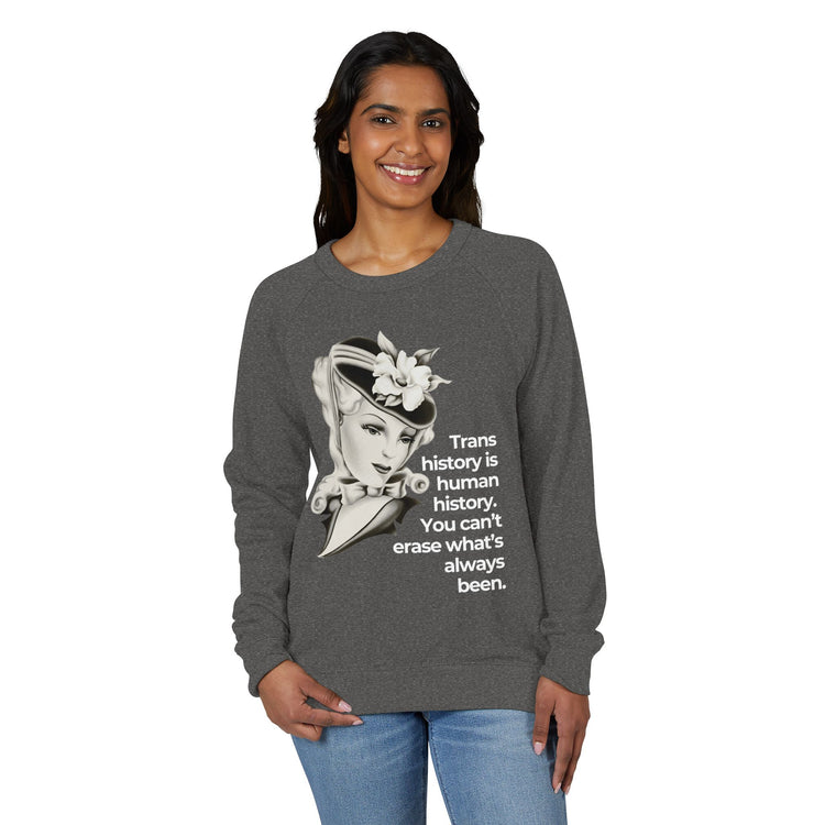 "Trans History is Human History" Vintage Portrait Crewneck | Trans Visibility | Sweatshirt
