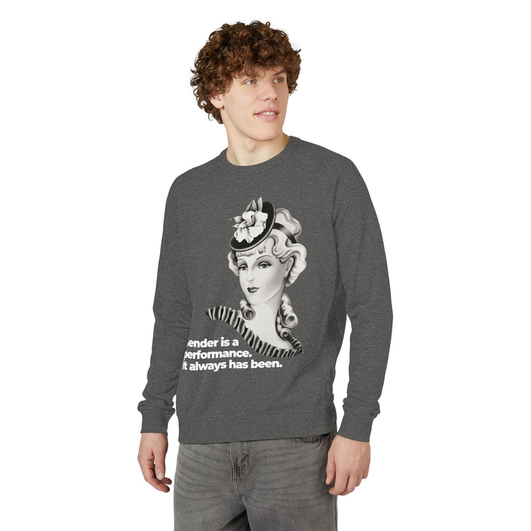 "Gender is a Performance" Vintage Portrait Crewneck | Trans History | Sweatshirt