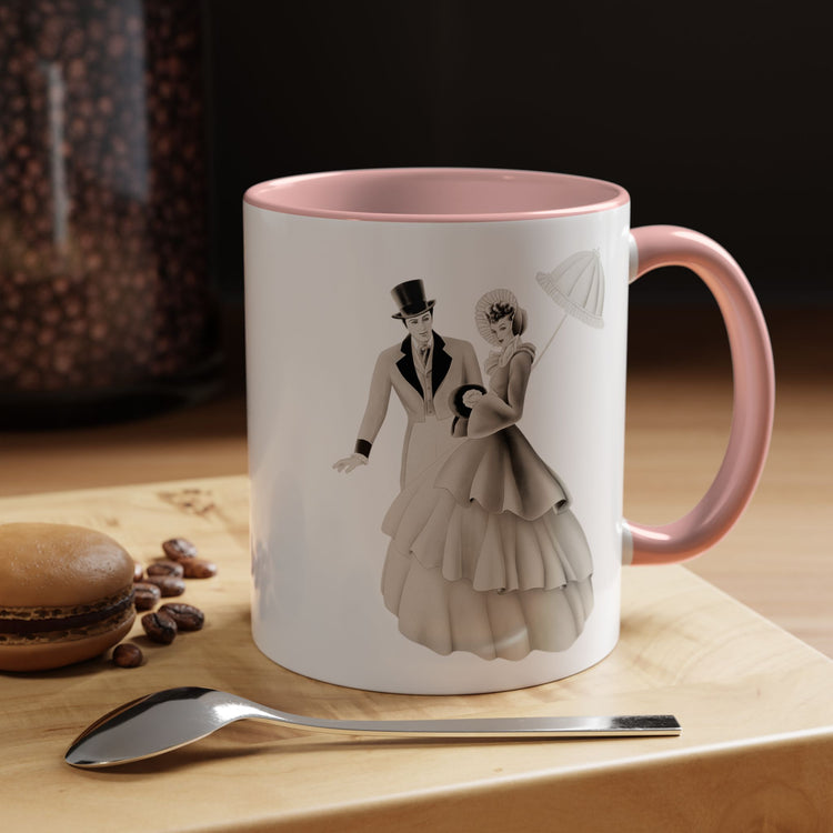 Vintage Romantic Portrait Mug - Couple with Parasol| 1940s Turner Art