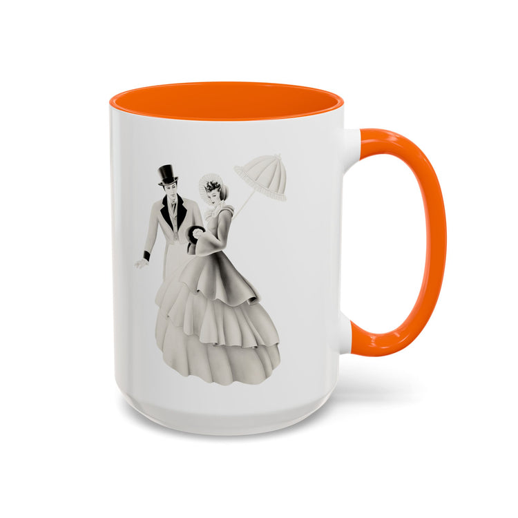 Vintage Romantic Portrait Mug - Couple with Parasol| 1940s Turner Art