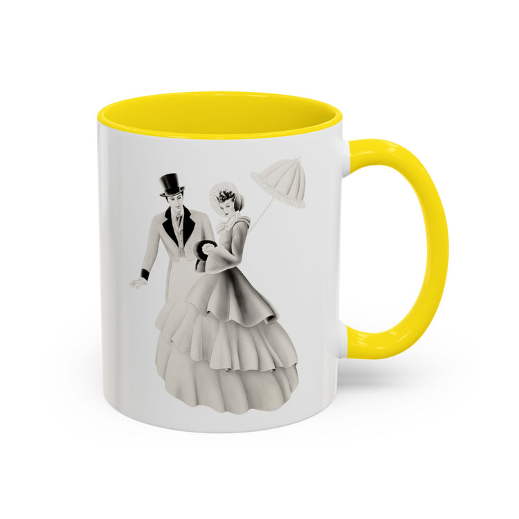Vintage Romantic Portrait Mug - Couple with Parasol| 1940s Turner Art