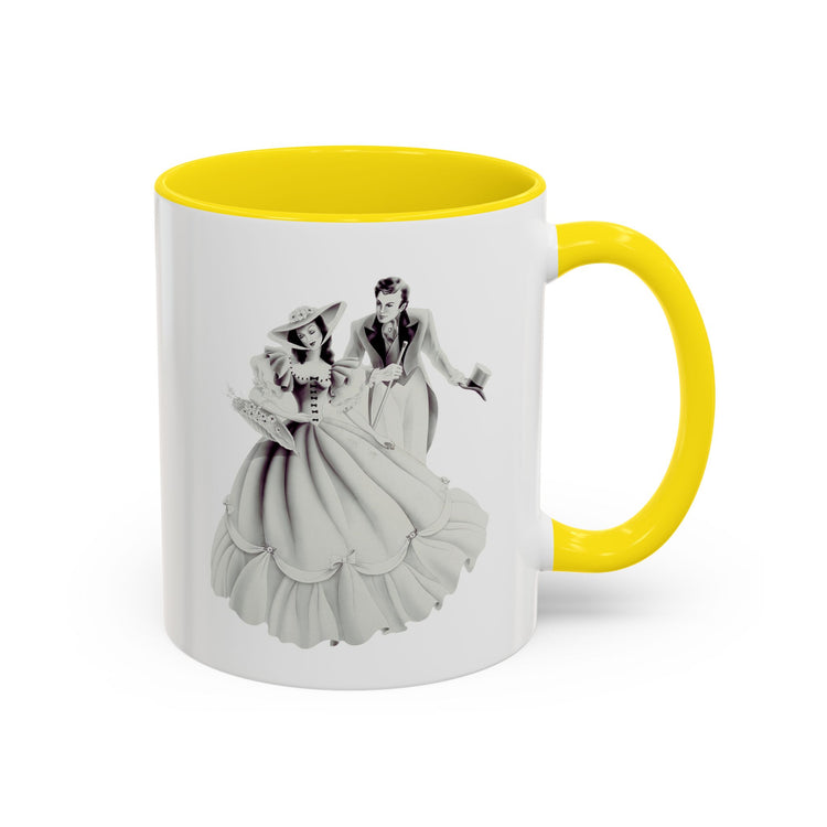 Vintage Romantic Portrait Mug - Couple with Basket of Flowers | 1940s Turner Art