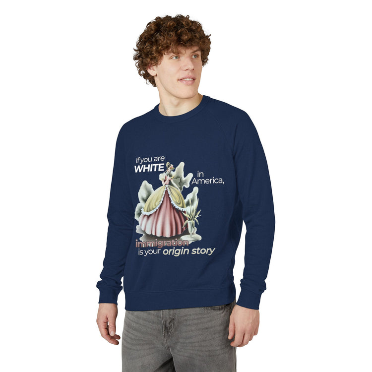 "If You Are White in America, Immigration Is Your Origin Story" Vintage Portrait Crewneck