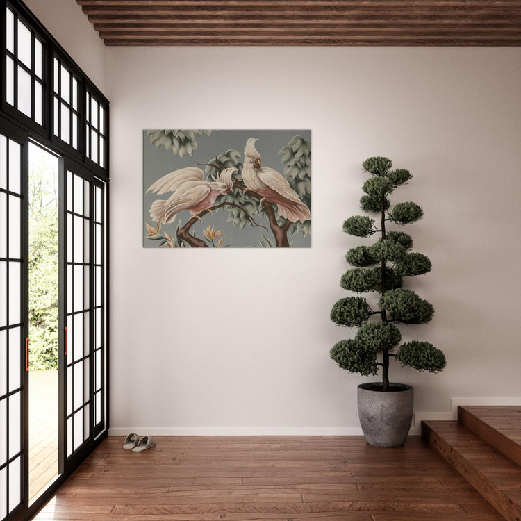 Turner White Cockatoos Wrap-Around Canvas Print | Vintage Tropical Bird Wall Art