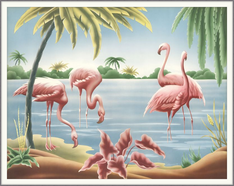 Custom Framed Turner Flamingo | Premium Giclee Print | Vintage Bird Lithograph