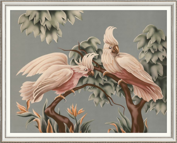 Custom Framed Turner White Cockatoos | Premium Giclee Print | Vintage Bird Lithograph
