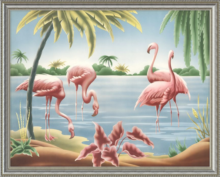 Custom Framed Turner Flamingo | Premium Giclee Print | Vintage Bird Lithograph