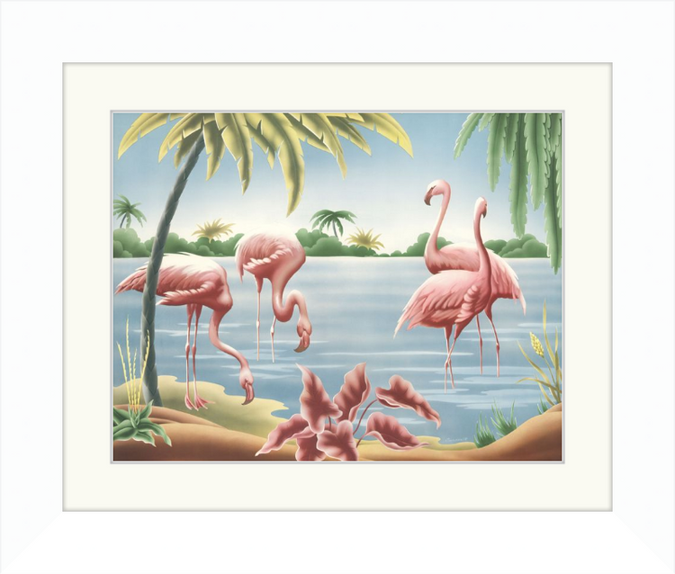 Custom Framed Turner Flamingo | Premium Giclee Print | Vintage Bird Lithograph