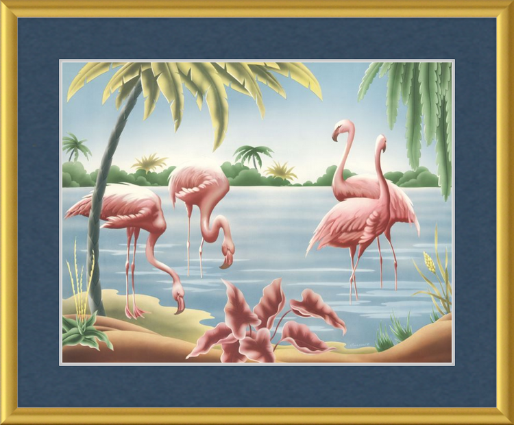 Custom Framed Turner Flamingo | Premium Giclee Print | Vintage Bird Lithograph