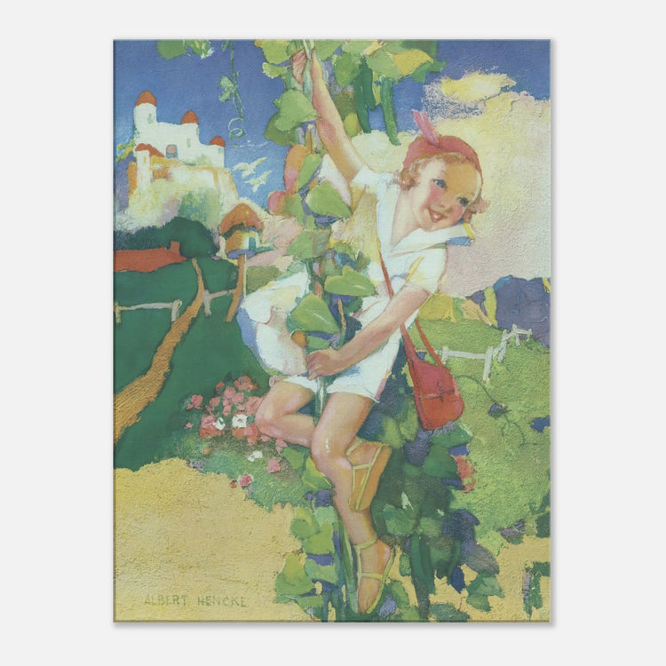 Jack and the Beanstalk by Albert Hencke | Vintage Nursery Art Print | Canvas Print
