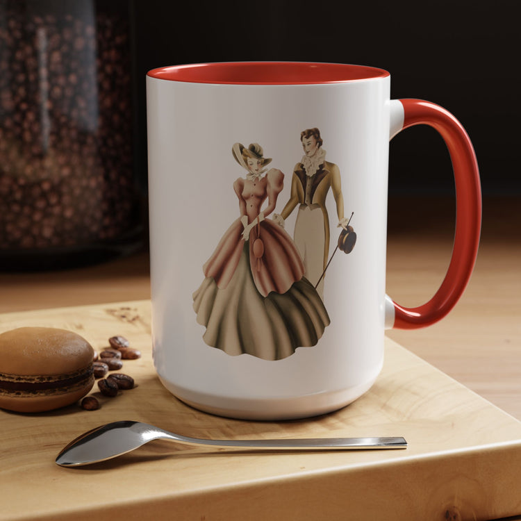 Vintage Romantic Portrait Mug - Couple Walking | 1940s Turner Art
