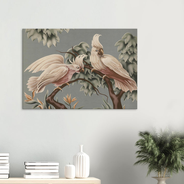 Turner White Cockatoos Wrap-Around Canvas Print | Vintage Tropical Bird Wall Art
