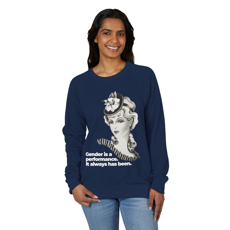 "Gender is a Performance" Vintage Portrait Crewneck | Trans History | Sweatshirt