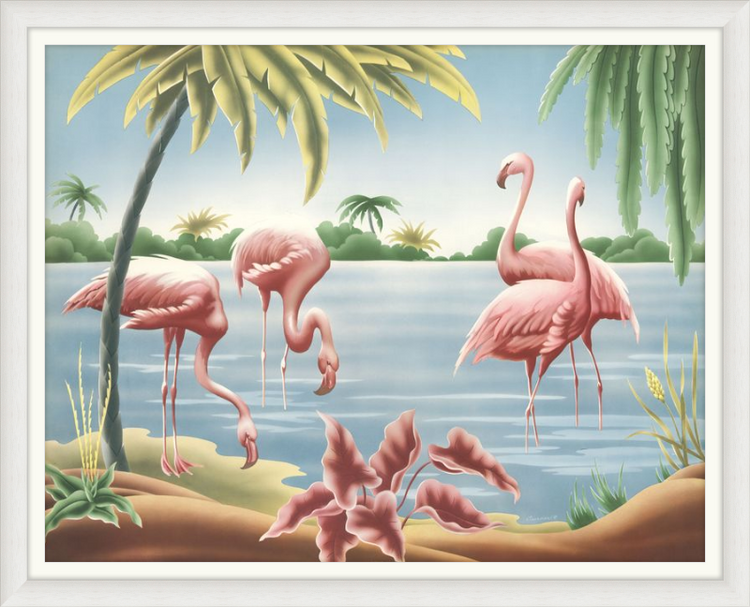 Custom Framed Turner Flamingo | Premium Giclee Print | Vintage Bird Lithograph