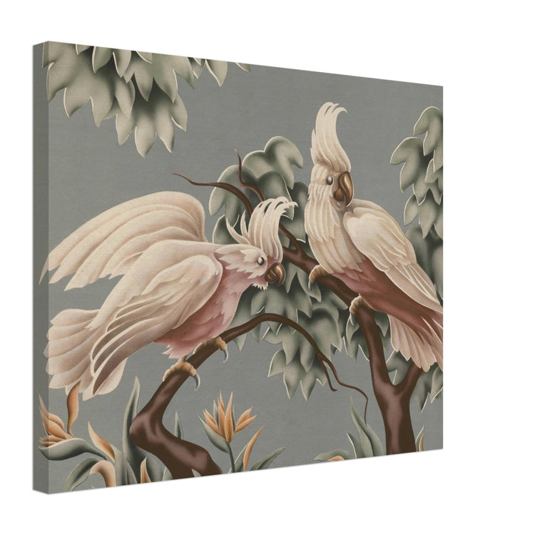 Turner White Cockatoos Wrap-Around Canvas Print | Vintage Tropical Bird Wall Art
