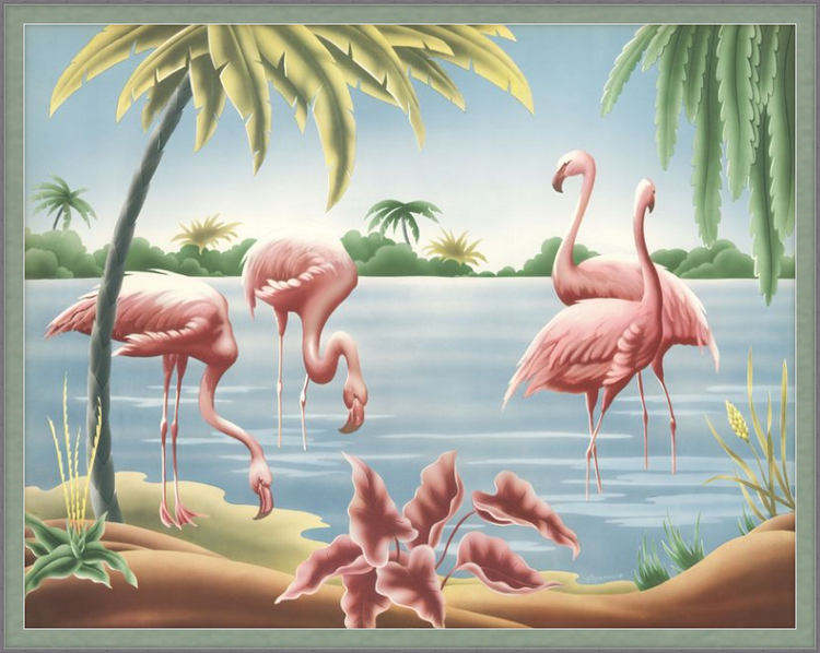 Custom Framed Turner Flamingo | Premium Giclee Print | Vintage Bird Lithograph