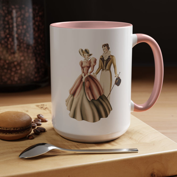Vintage Romantic Portrait Mug - Couple Walking | 1940s Turner Art