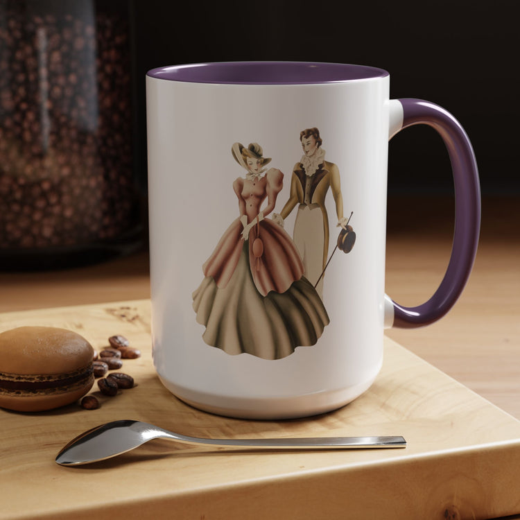 Vintage Romantic Portrait Mug - Couple Walking | 1940s Turner Art