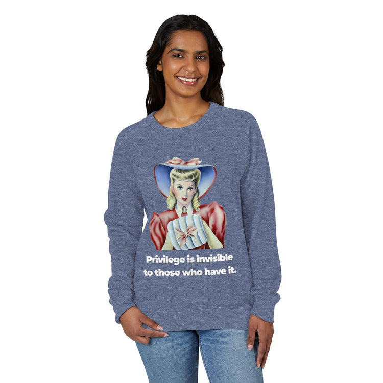 "Privilege is Invisible" Vintage Portrait Crewneck | White Accountability | Sweatshirt