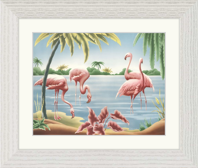 Custom Framed Turner Flamingo | Premium Giclee Print | Vintage Bird Lithograph