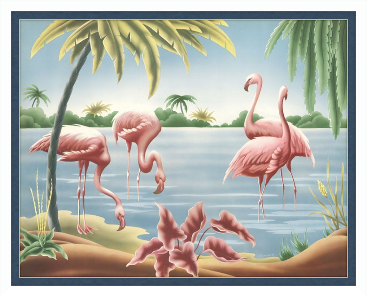 Custom Framed Turner Flamingo | Premium Giclee Print | Vintage Bird Lithograph