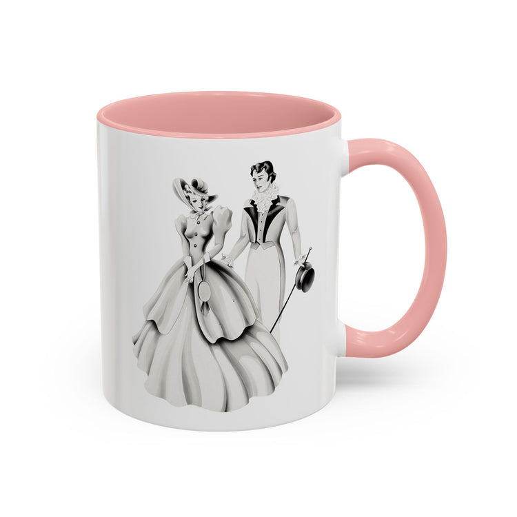 Vintage Romantic Portrait Mug - Couple Walking B&W | 1940s Turner Art