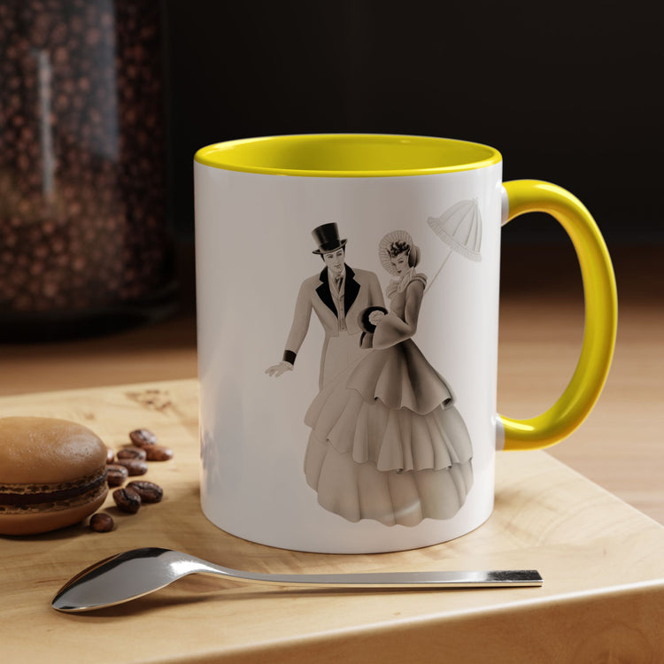 Vintage Romantic Portrait Mug - Couple with Parasol| 1940s Turner Art