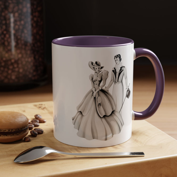Vintage Romantic Portrait Mug - Couple Walking B&W | 1940s Turner Art