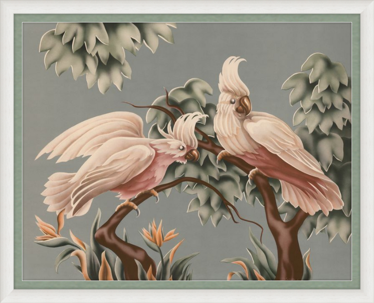 Custom Framed Turner White Cockatoos | Premium Giclee Print | Vintage Bird Lithograph