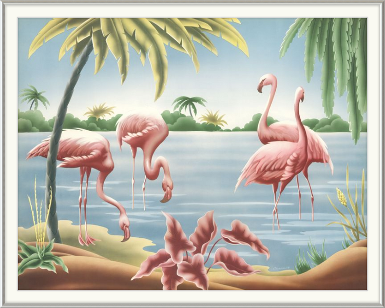 Custom Framed Turner Flamingo | Premium Giclee Print | Vintage Bird Lithograph