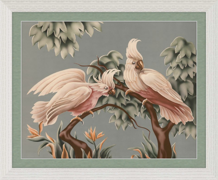Custom Framed Turner White Cockatoos | Premium Giclee Print | Vintage Bird Lithograph