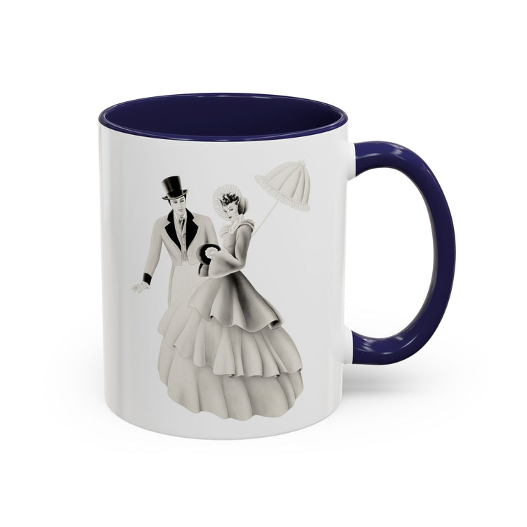 Vintage Romantic Portrait Mug - Couple with Parasol| 1940s Turner Art