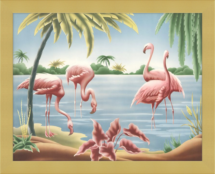 Custom Framed Turner Flamingo | Premium Giclee Print | Vintage Bird Lithograph