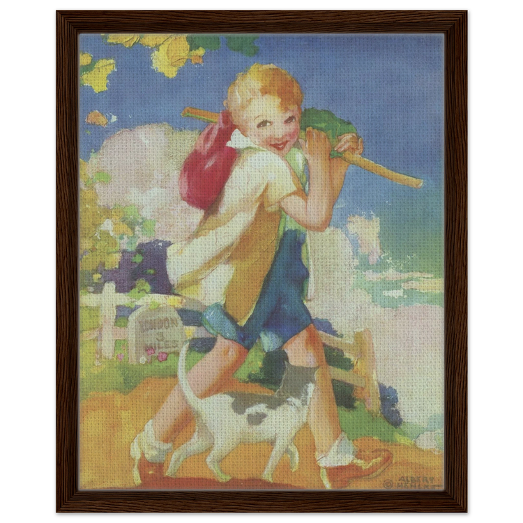 Dick Whittington by Albert Hencke | Vintage Nursery Art Print | Framed Canvas