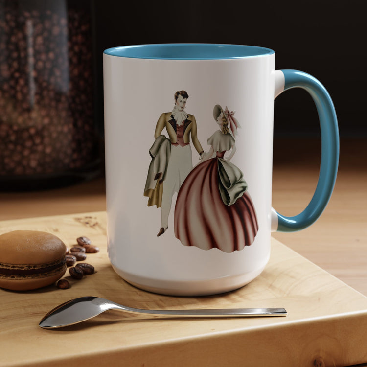 Vintage Romantic Portrait Mug - Couple Facing | 1940s Turner Art