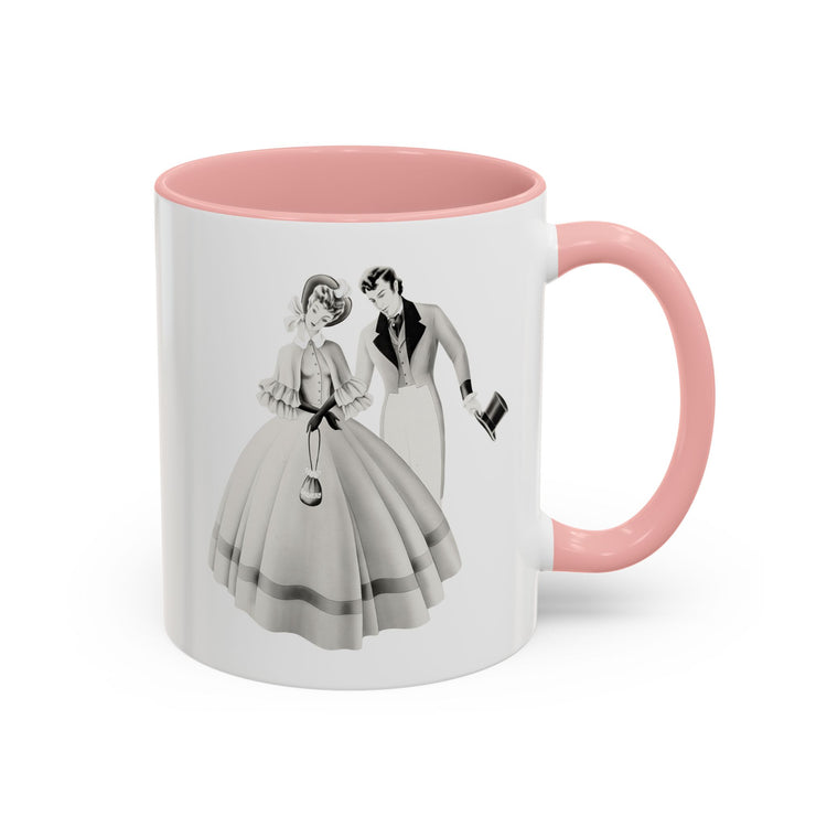 Vintage Romantic Portrait Mug - Couple with Top Hat | 1940s Turner Art