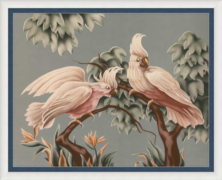 Custom Framed Turner White Cockatoos | Premium Giclee Print | Vintage Bird Lithograph