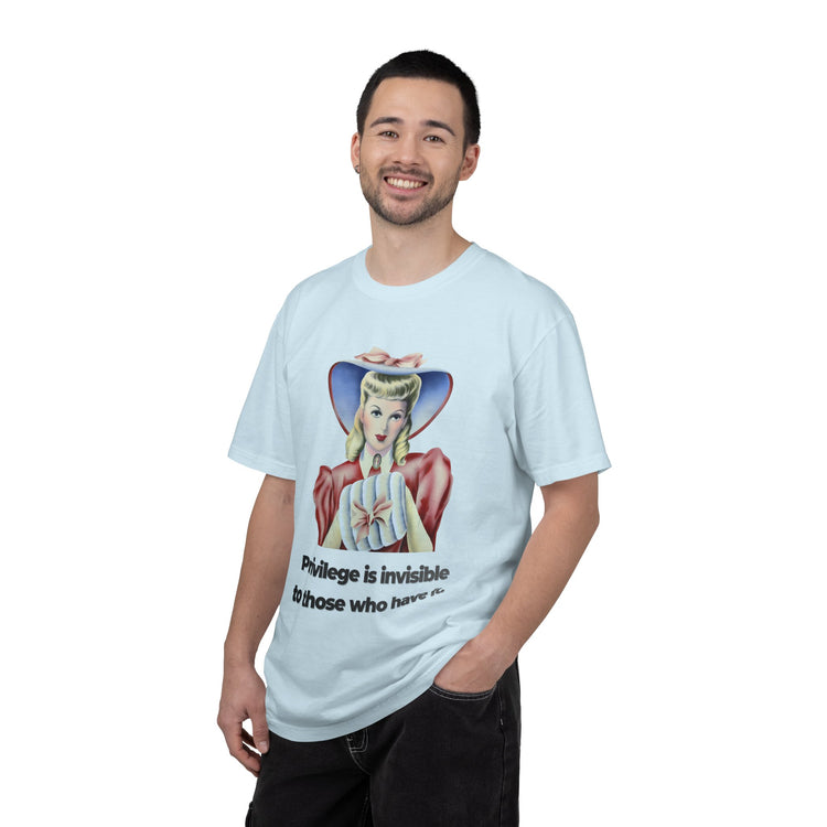 "Privilege is Invisible" Vintage Portrait Tee | White Accountability | Garment-Dyed Heavyweight Crewneck