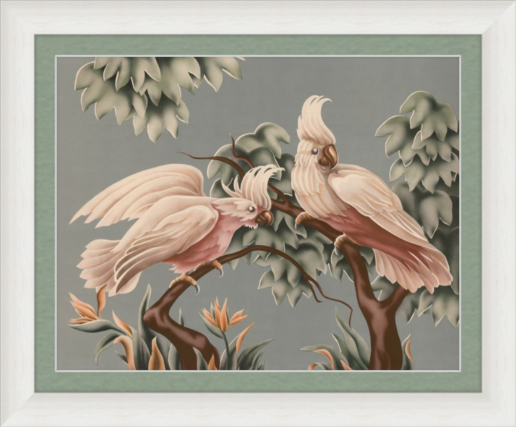 Custom Framed Turner White Cockatoos | Premium Giclee Print | Vintage Bird Lithograph