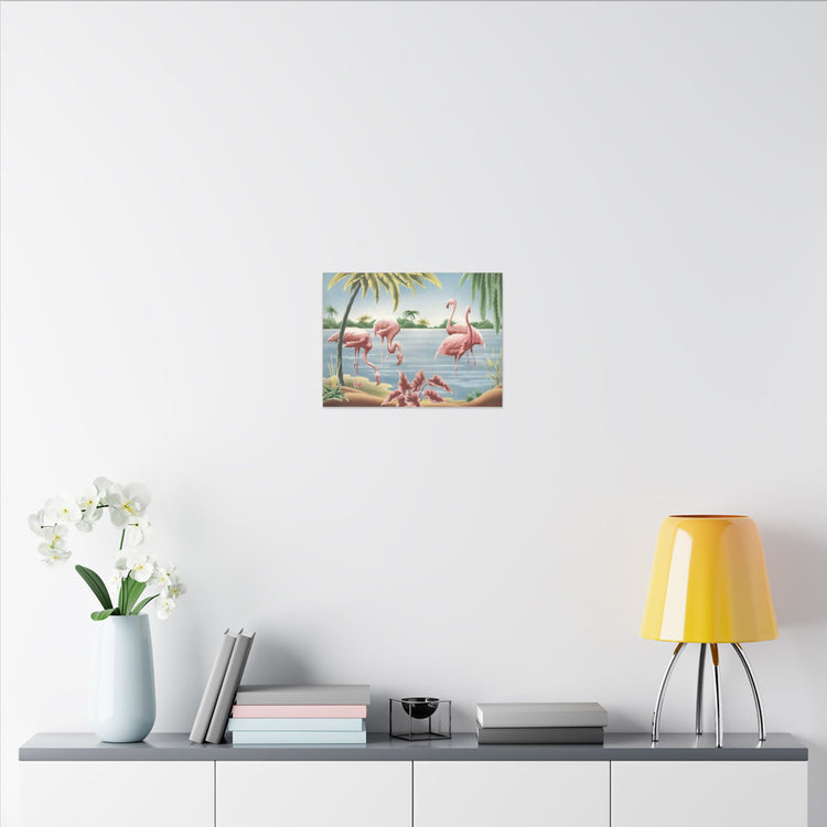Turner Flamingo Canvas | A.T. Toran 1950s Print Reproduction | Stretched Matte Canvas