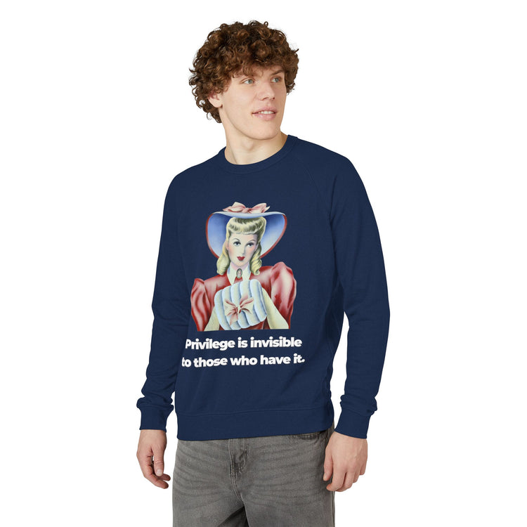 "Privilege is Invisible" Vintage Portrait Crewneck | White Accountability | Sweatshirt