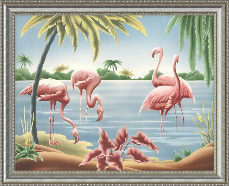 Custom Framed Turner Flamingo | Premium Giclee Print | Vintage Bird Lithograph