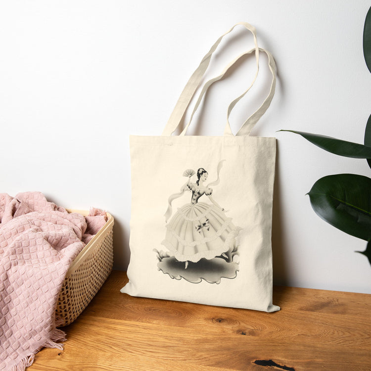 Vintage Romantic Portrait Tote Bag - Lady Dancing | 1940s Turner Art