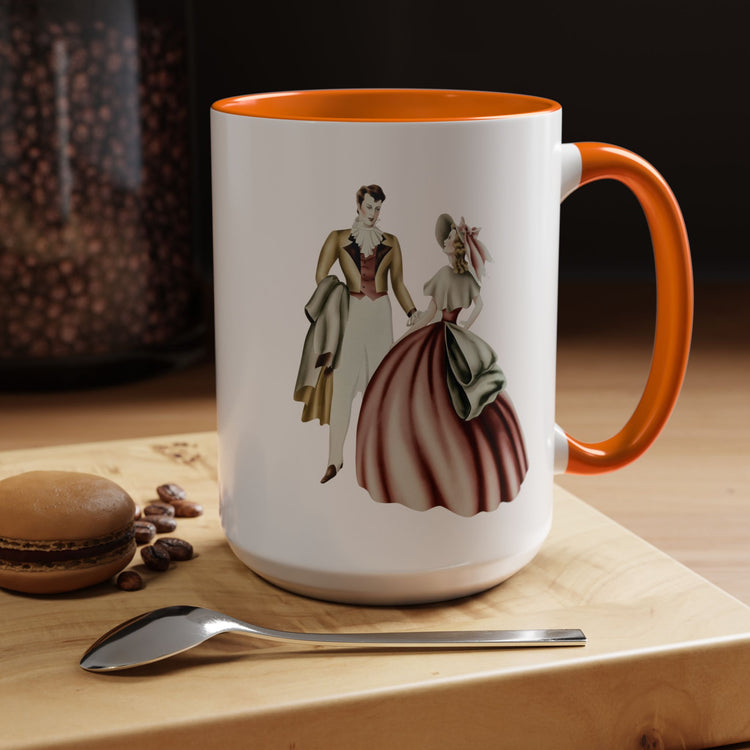 Vintage Romantic Portrait Mug - Couple Facing | 1940s Turner Art
